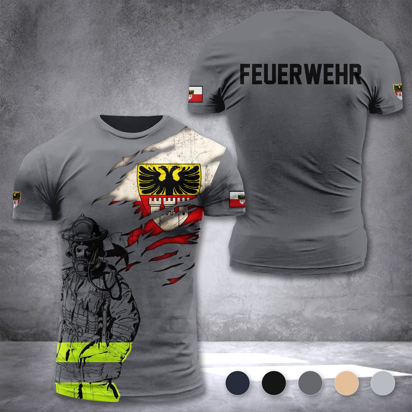 Firefighter Duisburg Germany customize T-shirt 3d 168