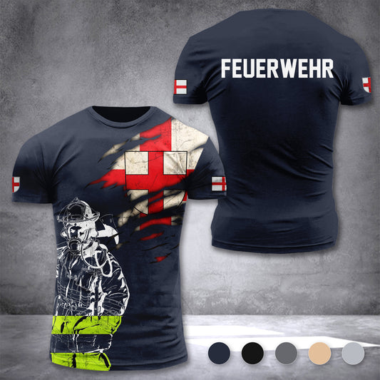 Firefighter Freiburg im Breisgau Germany customize T-shirt 3d 168