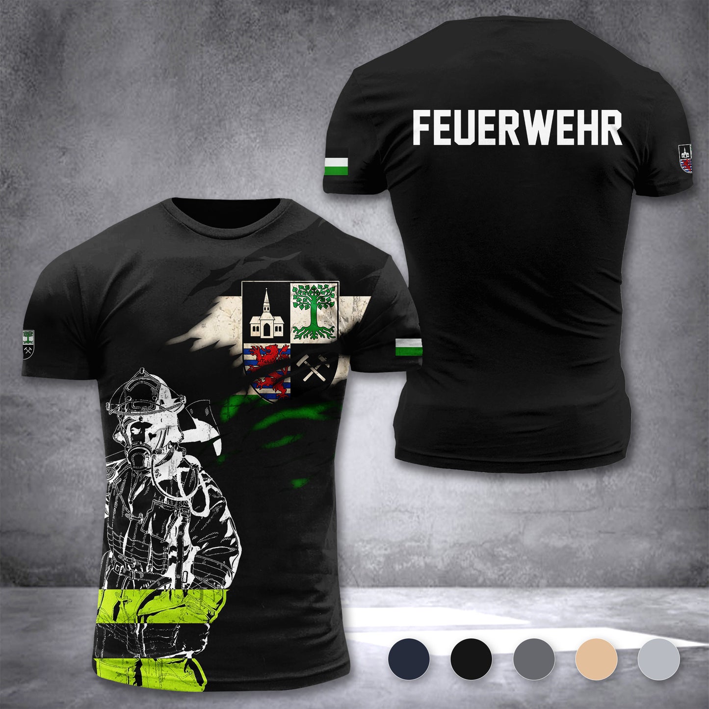 Firefighter Gelsenkirchen Germany customize T-shirt 3d 168