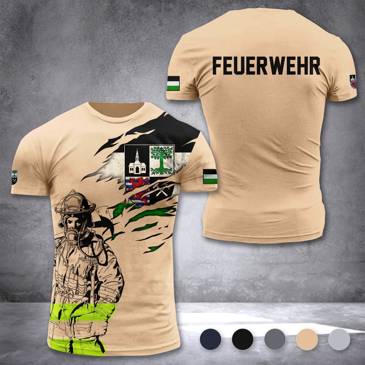 Firefighter Gelsenkirchen Germany customize T-shirt 3d 168