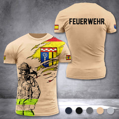 Firefighter Mönchengladbach Germany customize T-shirt 3d 168