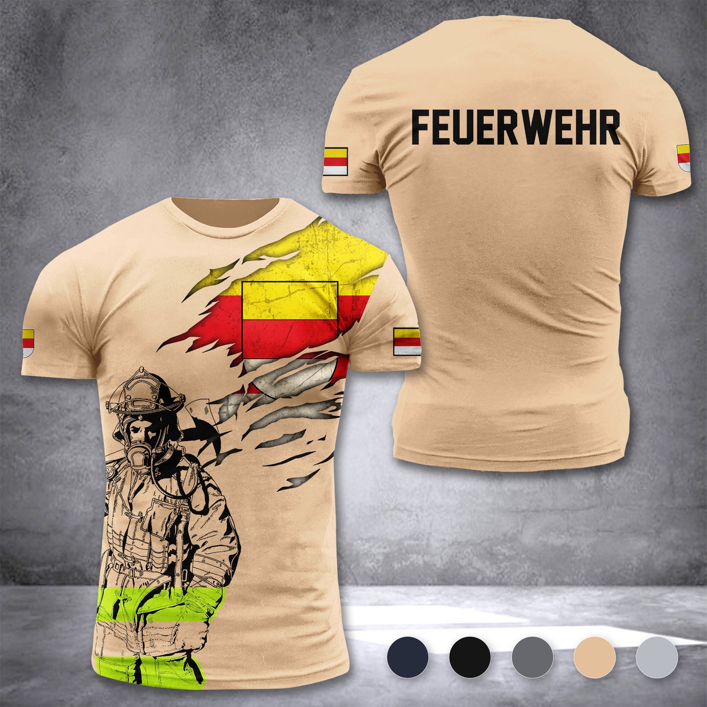 Firefighter Münster Germany customize T-shirt 3d 168