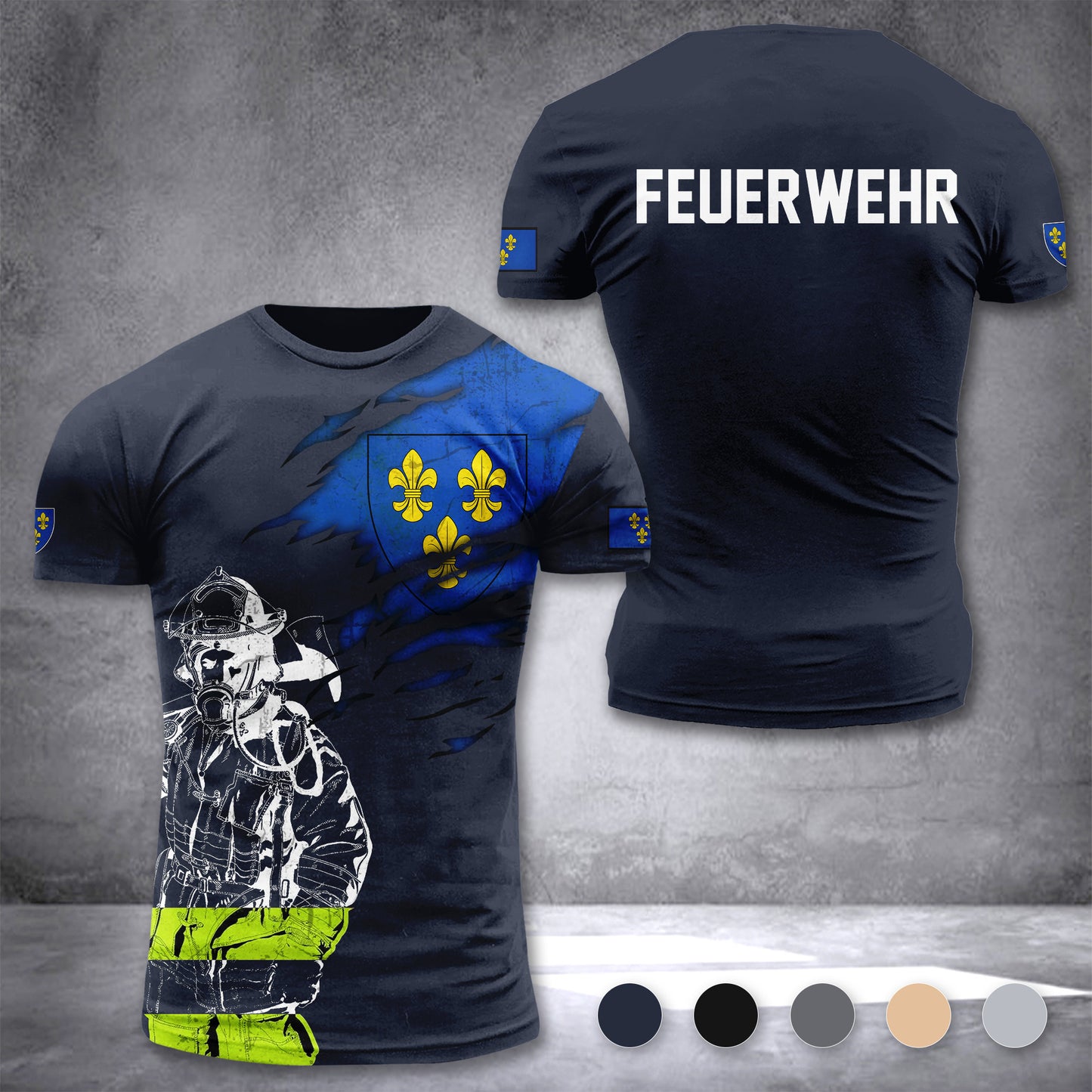 Firefighter Wiesbaden Germany customize T-shirt 3d 168