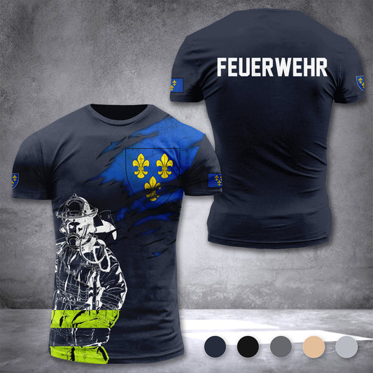 Firefighter Wiesbaden Germany customize T-shirt 3d 168