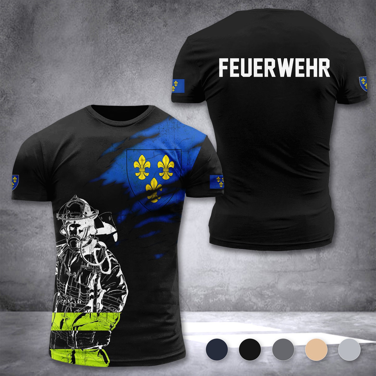 Firefighter Wiesbaden Germany customize T-shirt 3d 168
