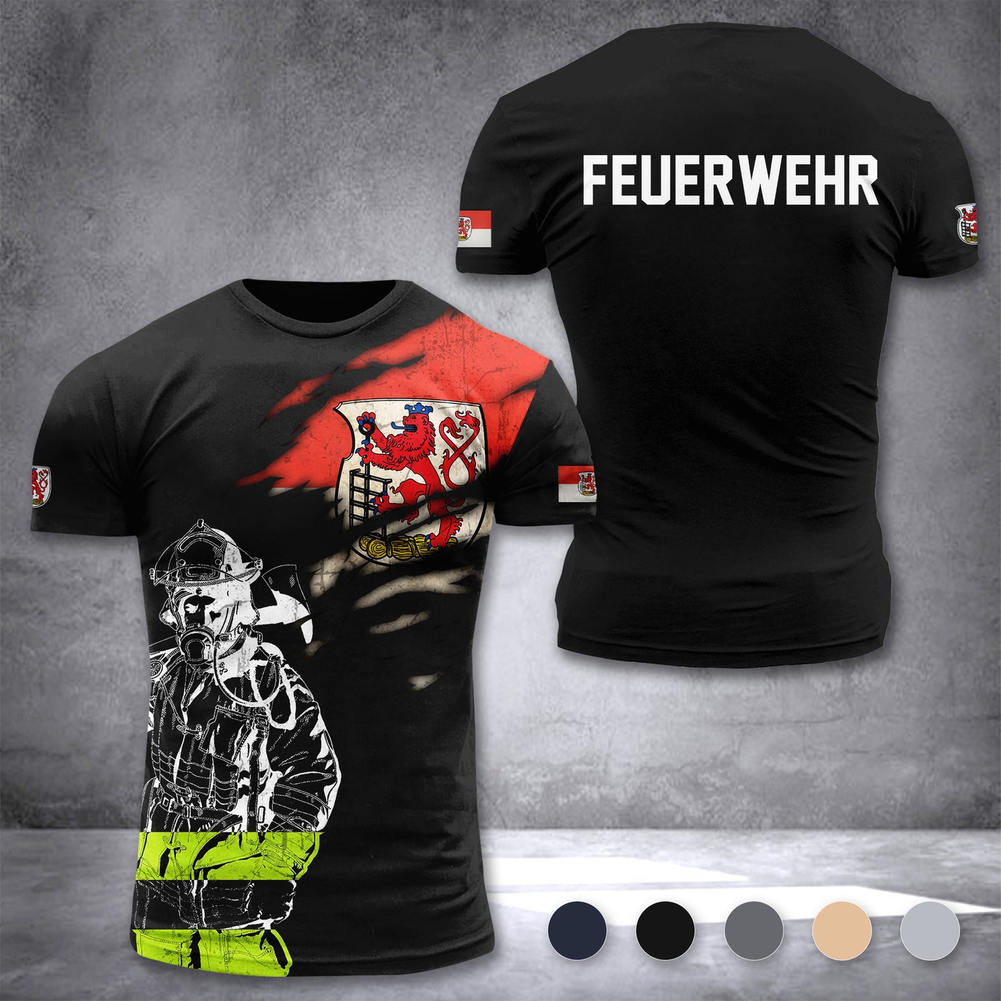 Firefighter Wuppertal Germany customize T-shirt 3d 168