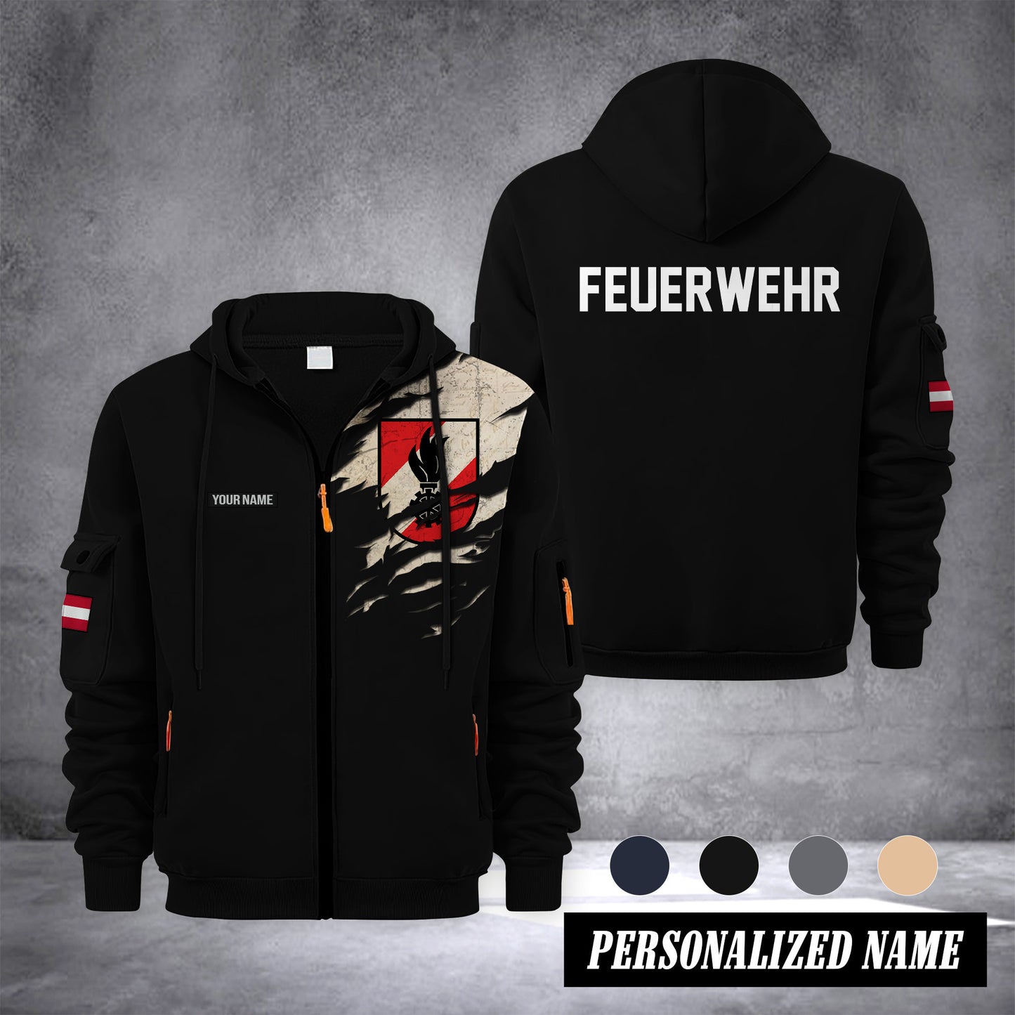 Firefighter Austria customize Zipper cardigan jacket 0909