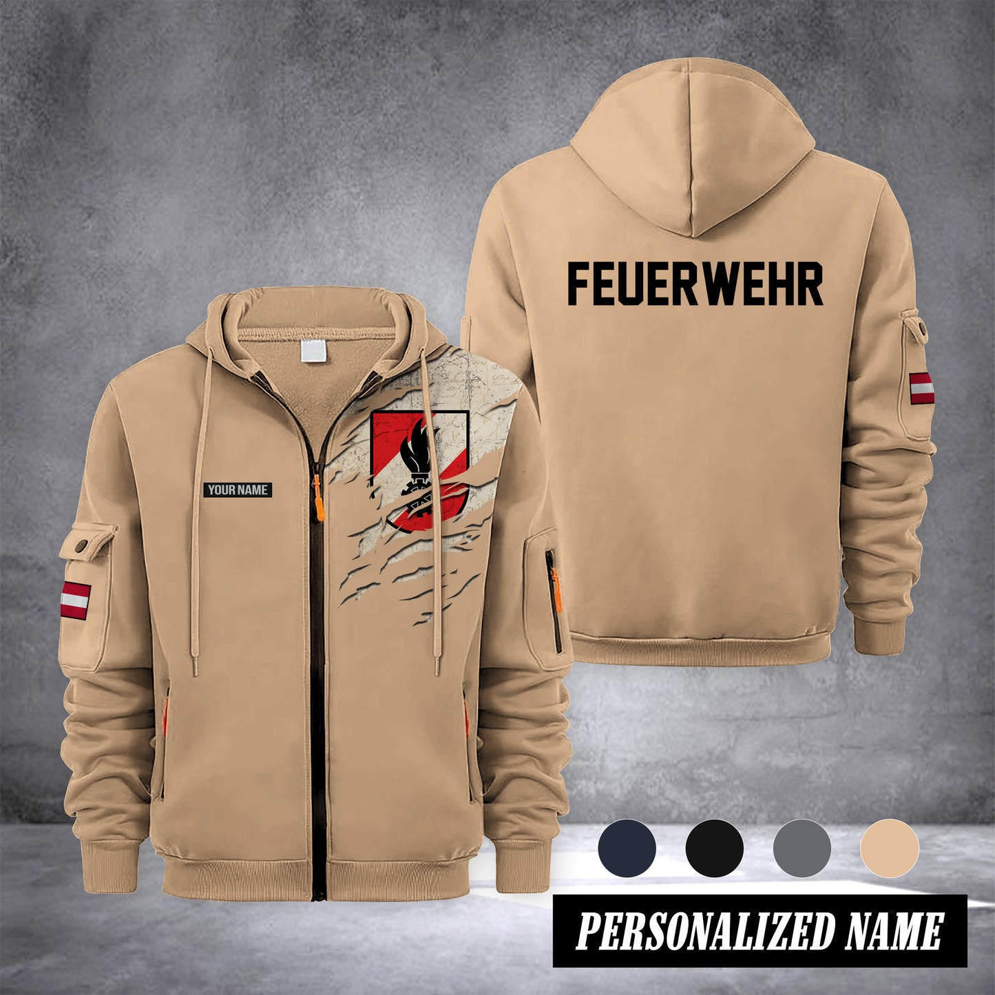 Firefighter Austria customize Zipper cardigan jacket 0909