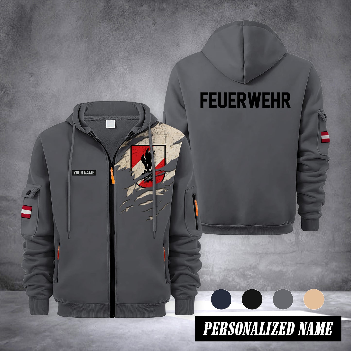 Firefighter Austria customize Zipper cardigan jacket 0909