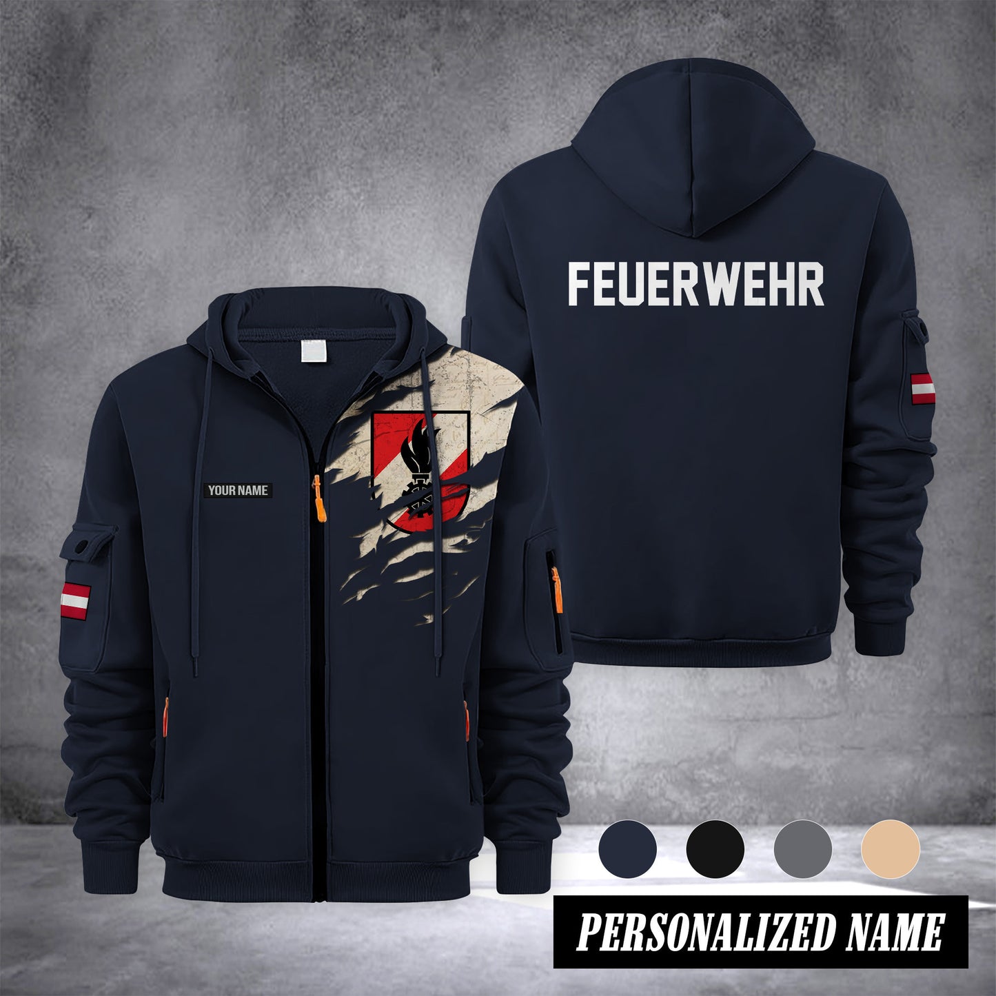 Firefighter Austria customize Zipper cardigan jacket 0909