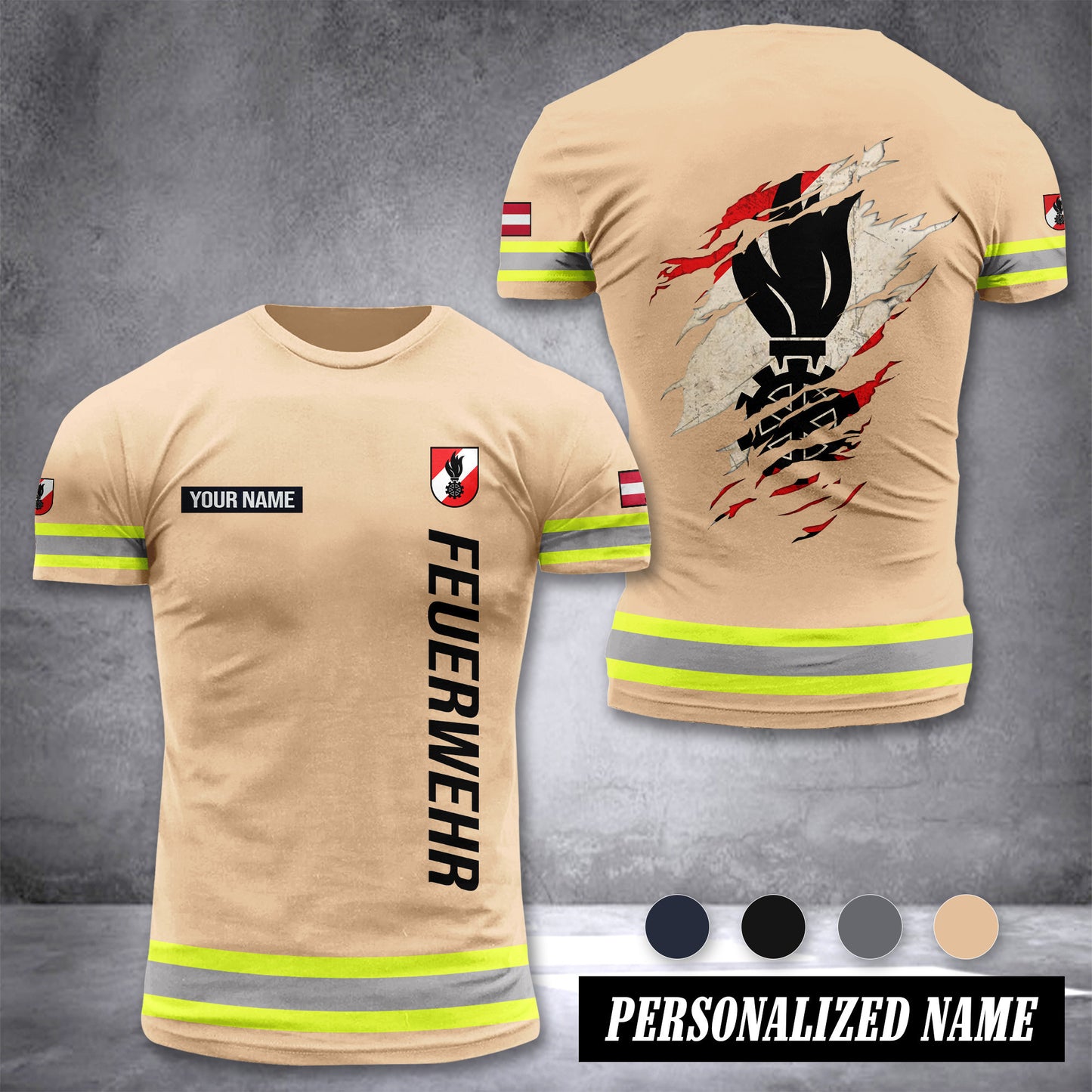 Firefighter Austria customize T-shirt 3d 139