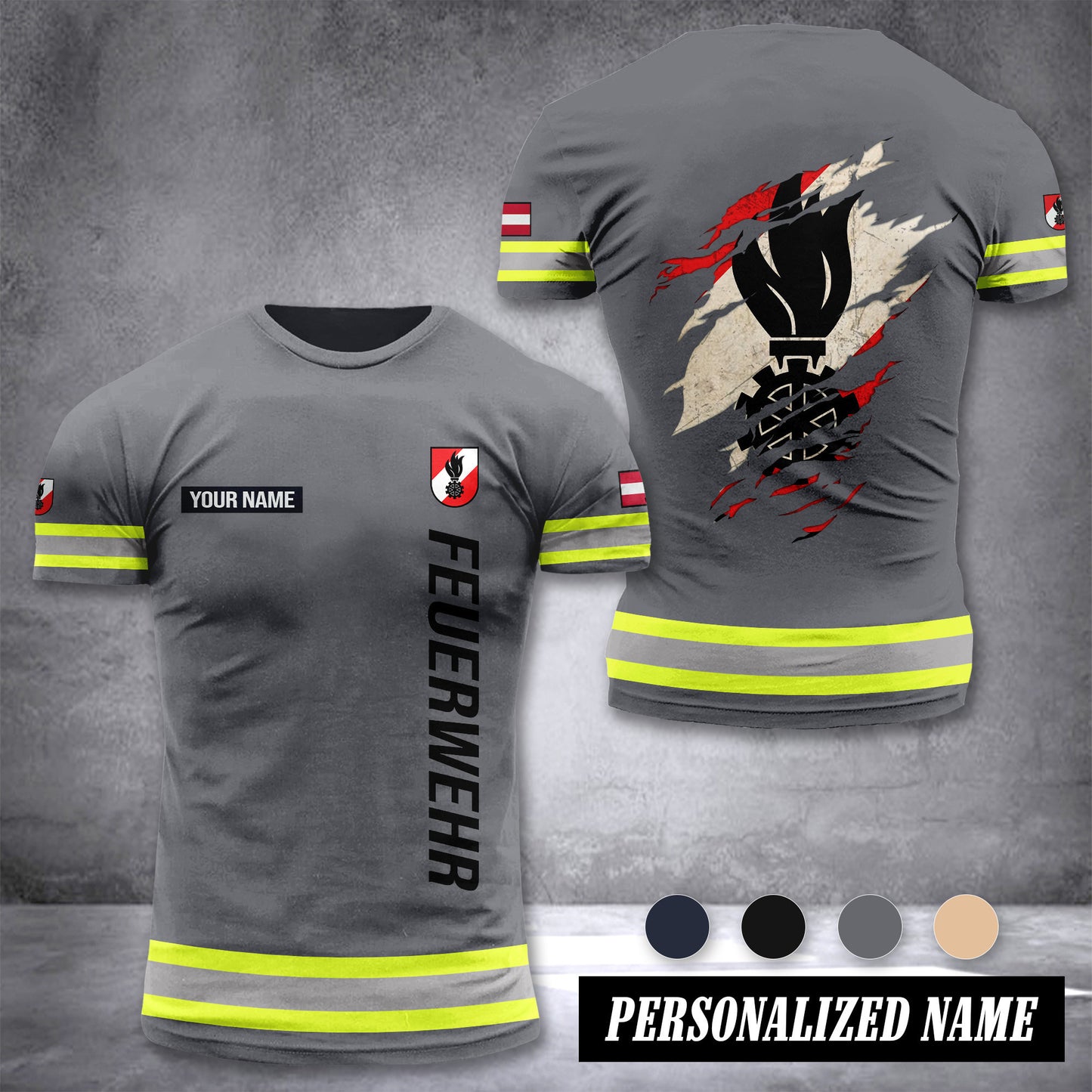 Firefighter Austria customize T-shirt 3d 139