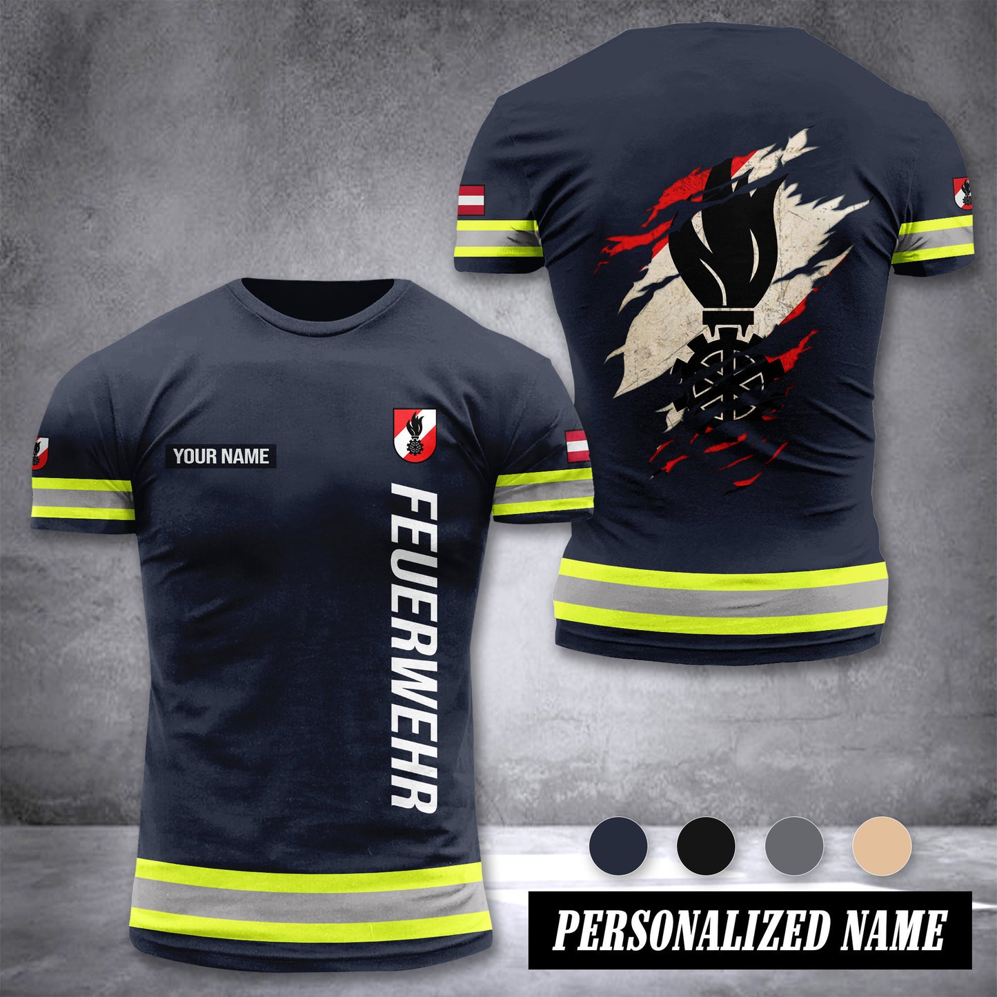 Firefighter Austria customize T-shirt 3d 139