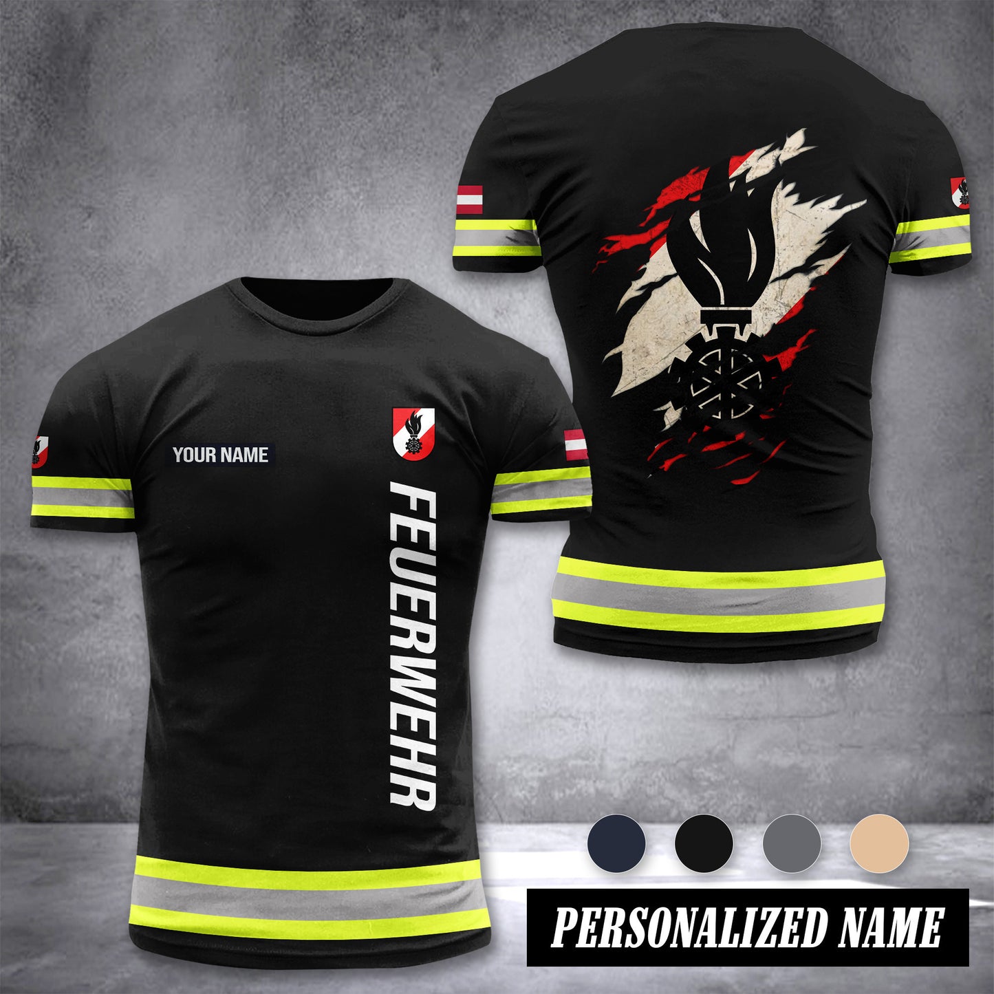 Firefighter Austria customize T-shirt 3d 139