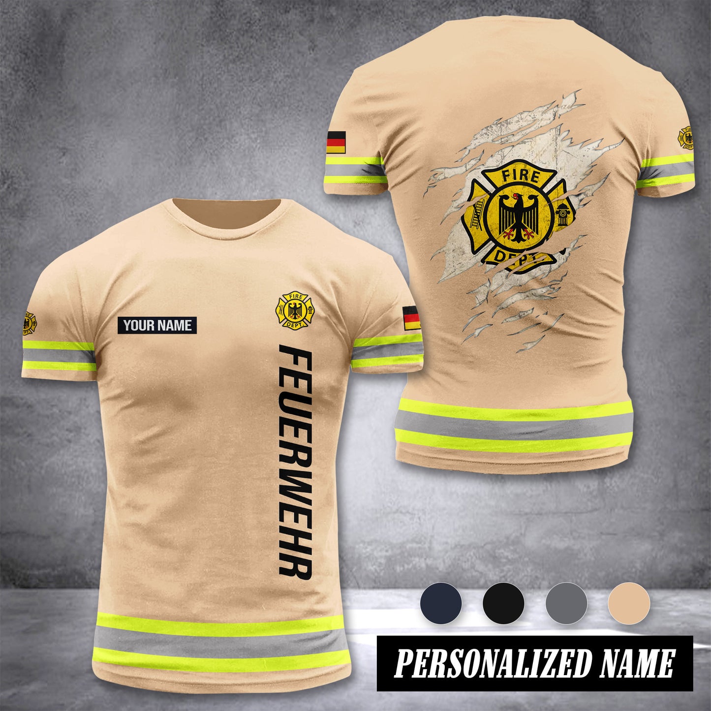 Firefighter Germany customize T-shirt 3d 139