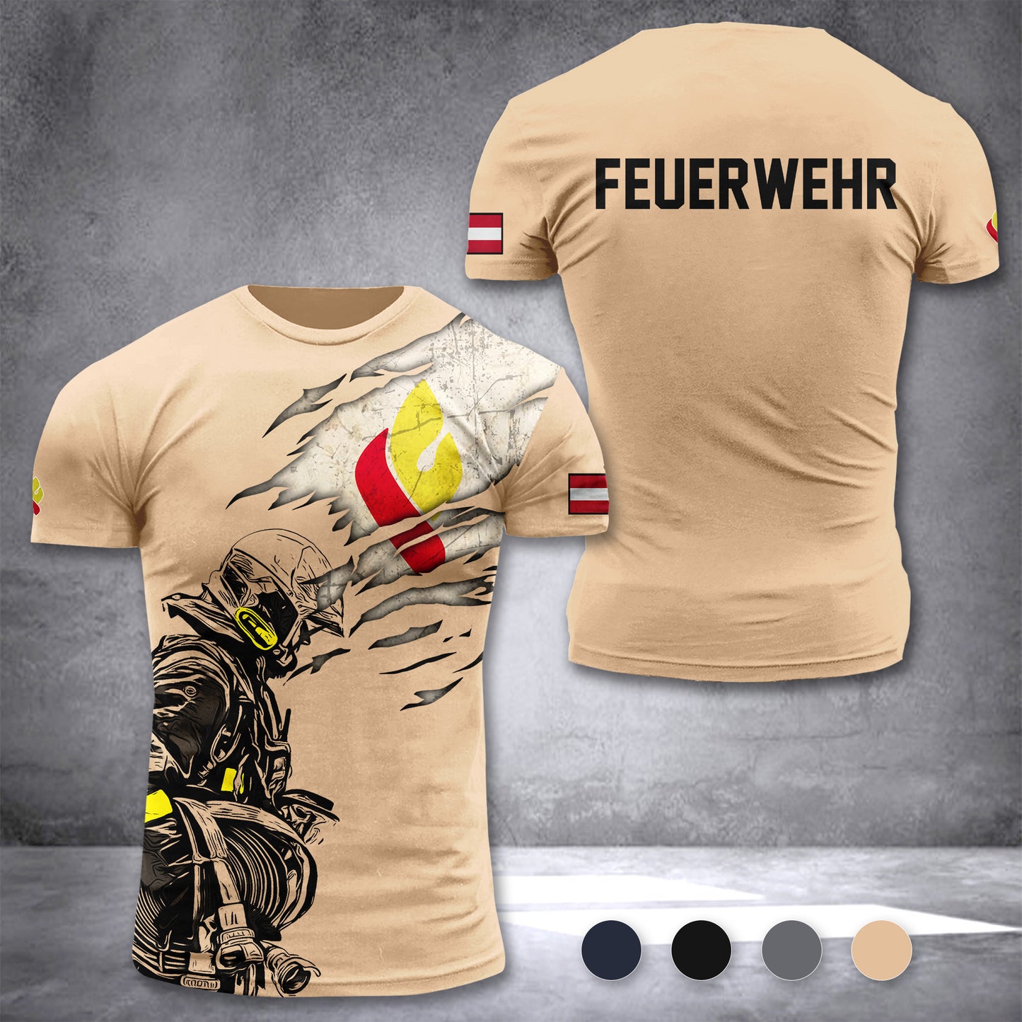 Firefighter Kärnten Carinthia Austria customize T-shirt 3d 139