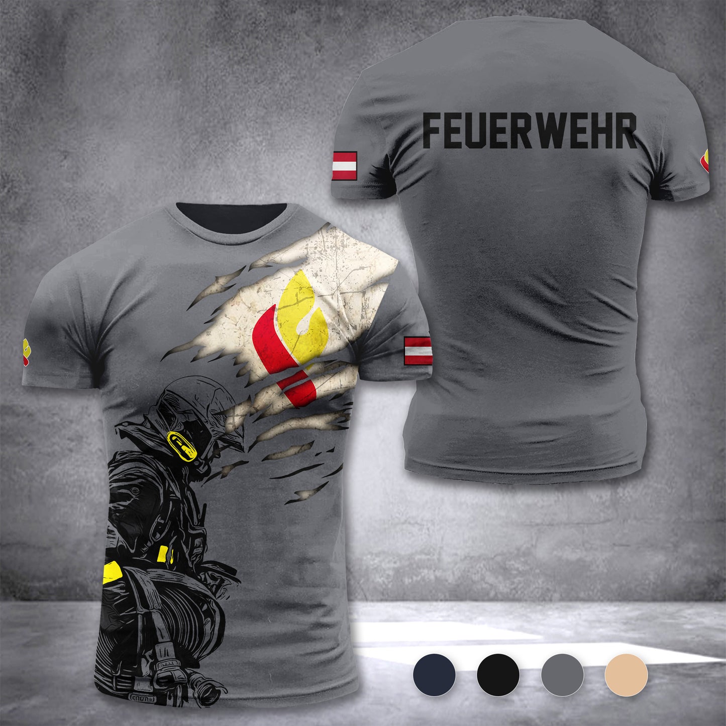 Firefighter Kärnten Carinthia Austria customize T-shirt 3d 139