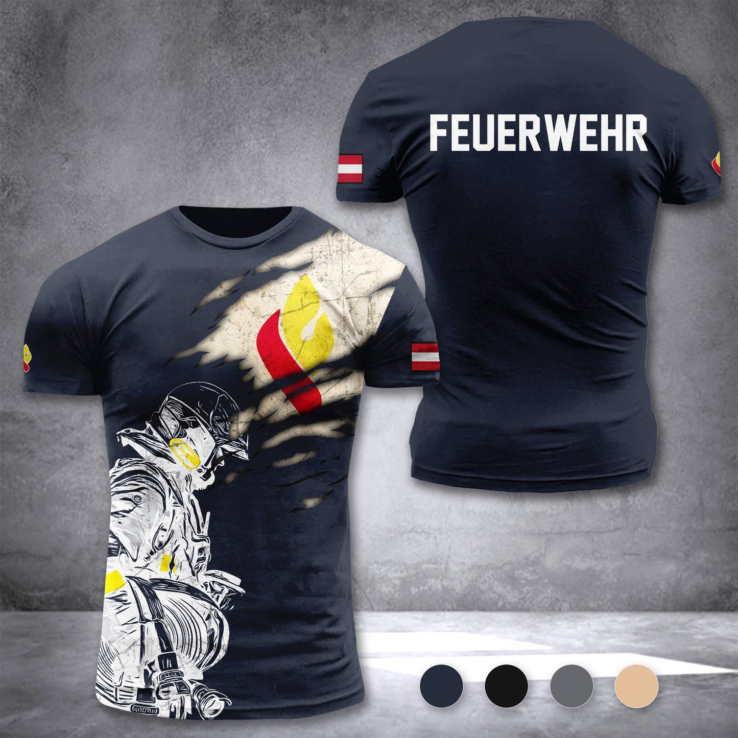 Firefighter Kärnten Carinthia Austria customize T-shirt 3d 139