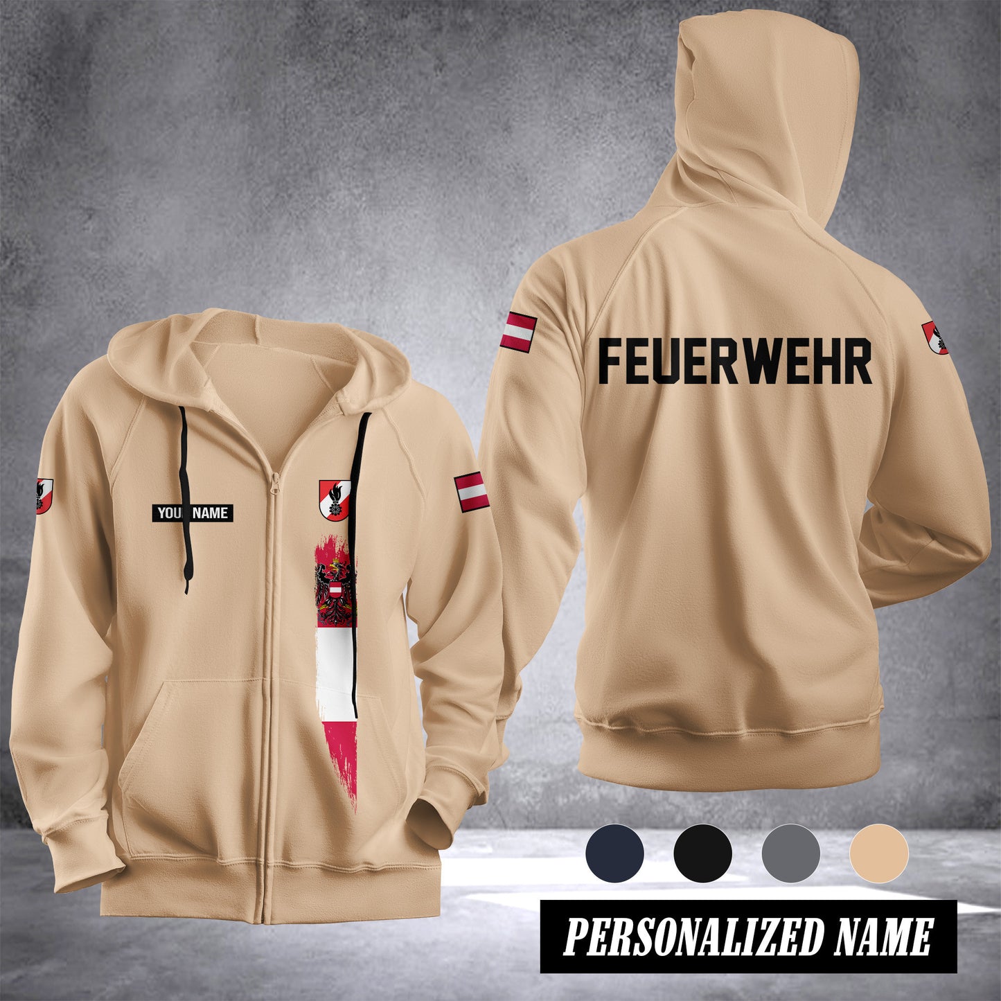 Firefighter Austria Fleece Zipper Hoodie 139
