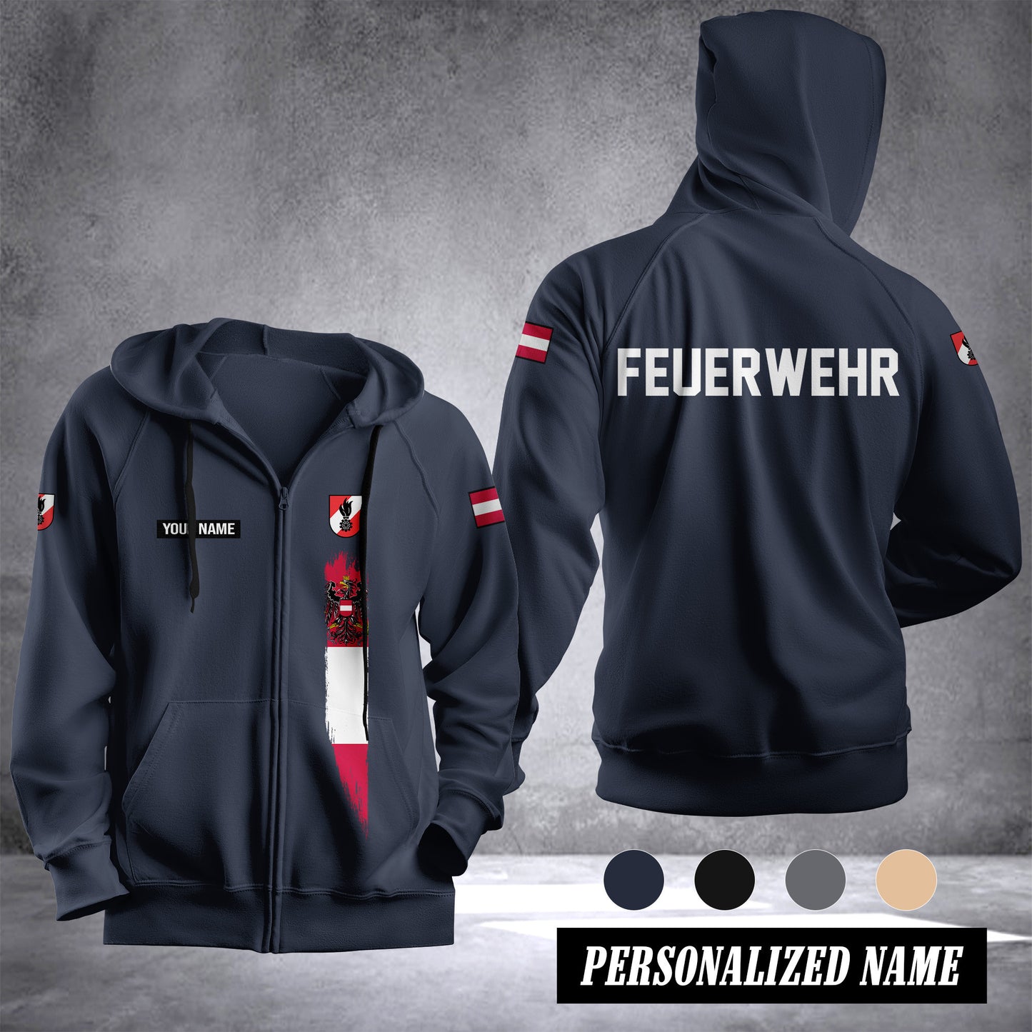 Firefighter Austria Fleece Zipper Hoodie 139