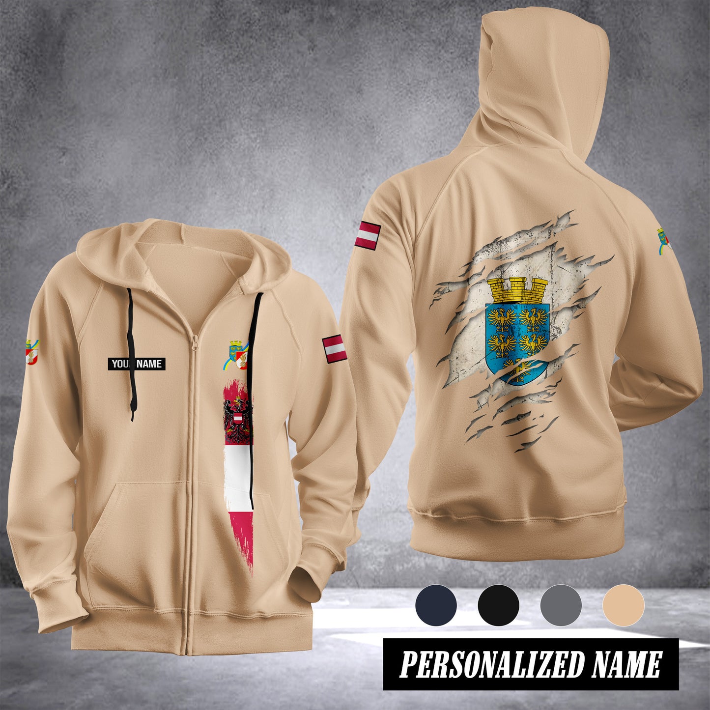 Firefighter Lower Austria Fleece Zipper Hoodie 1392