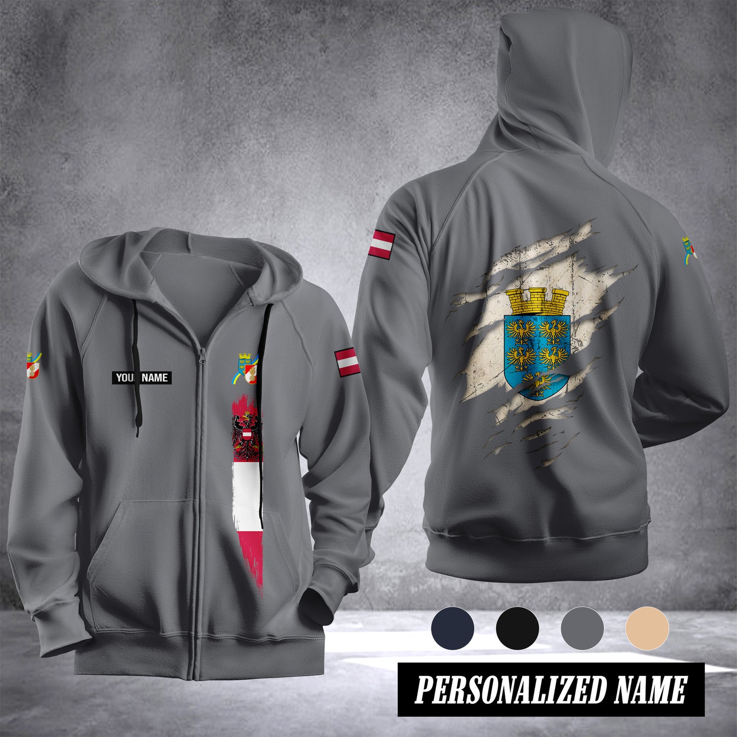 Firefighter Lower Austria Fleece Zipper Hoodie 1392