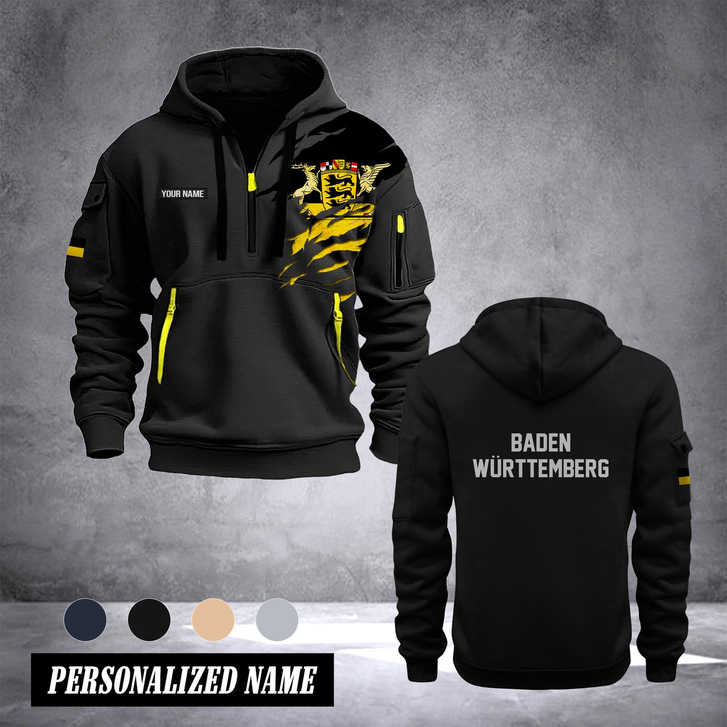 Baden-Württemberg Germany customize Hoodie Half Zipper 0909