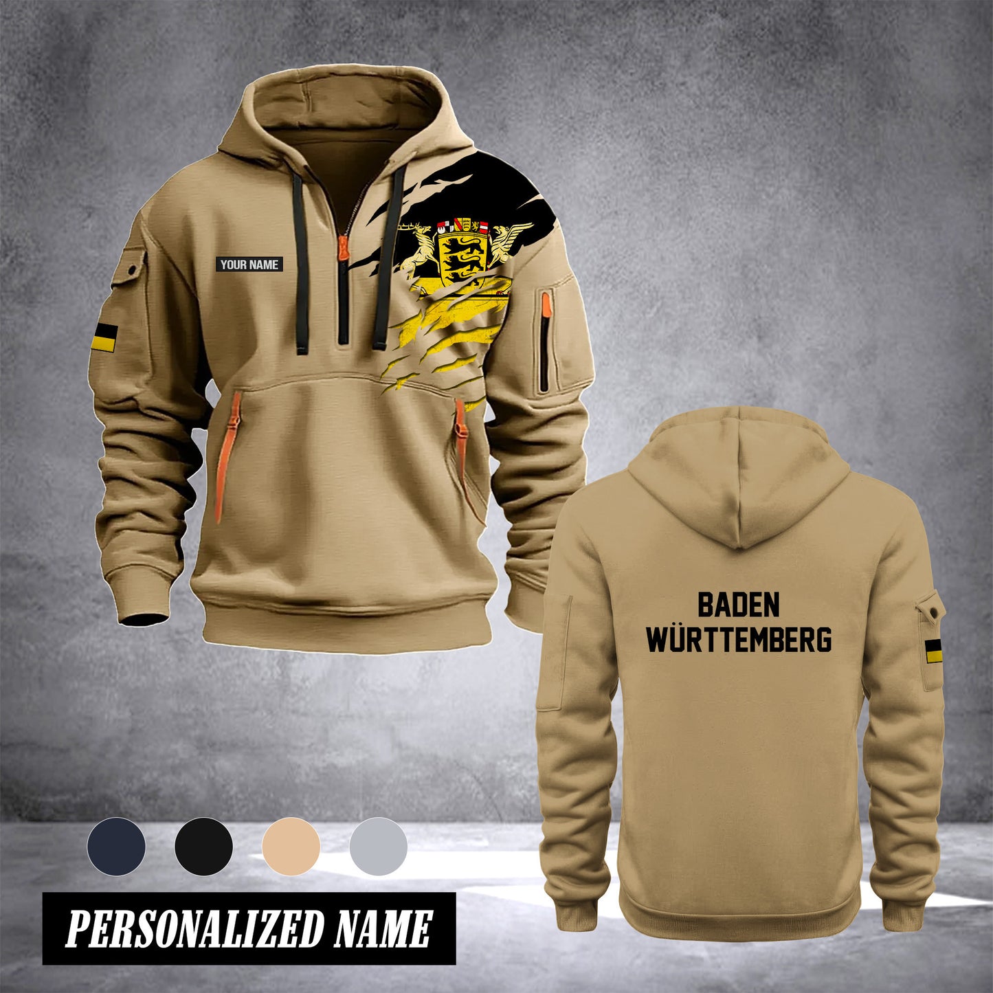 Baden-Württemberg Germany customize Hoodie Half Zipper 0909
