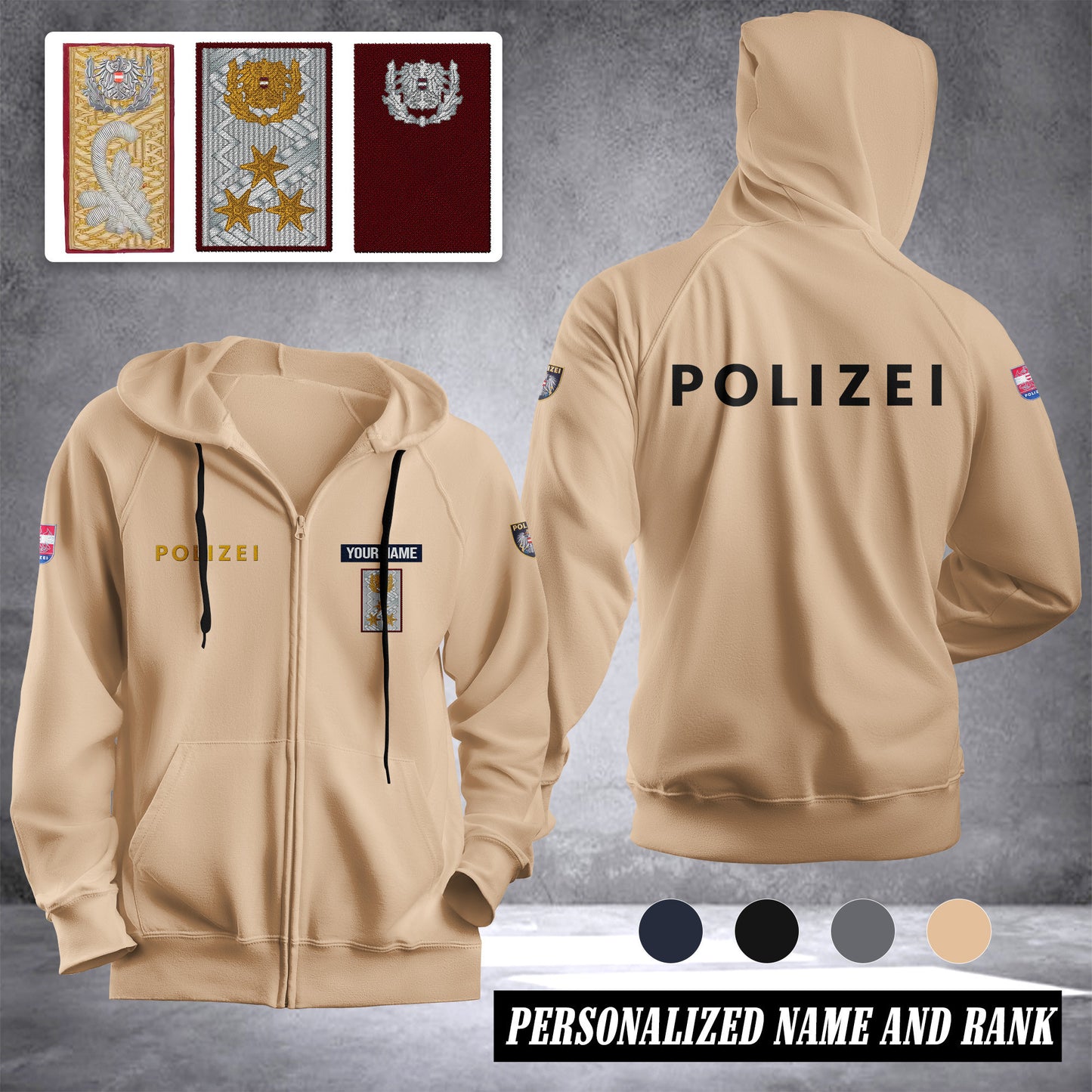 Polizei Austria Fleece Zipper Hoodie 1392
