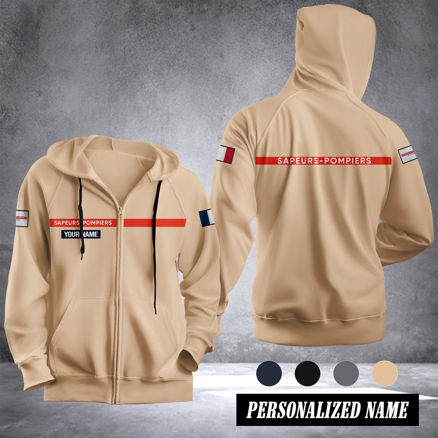 Firefighter France Fleece Zipper Hoodie 1392