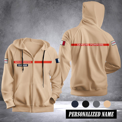 Firefighter France Fleece Zipper Hoodie 1392