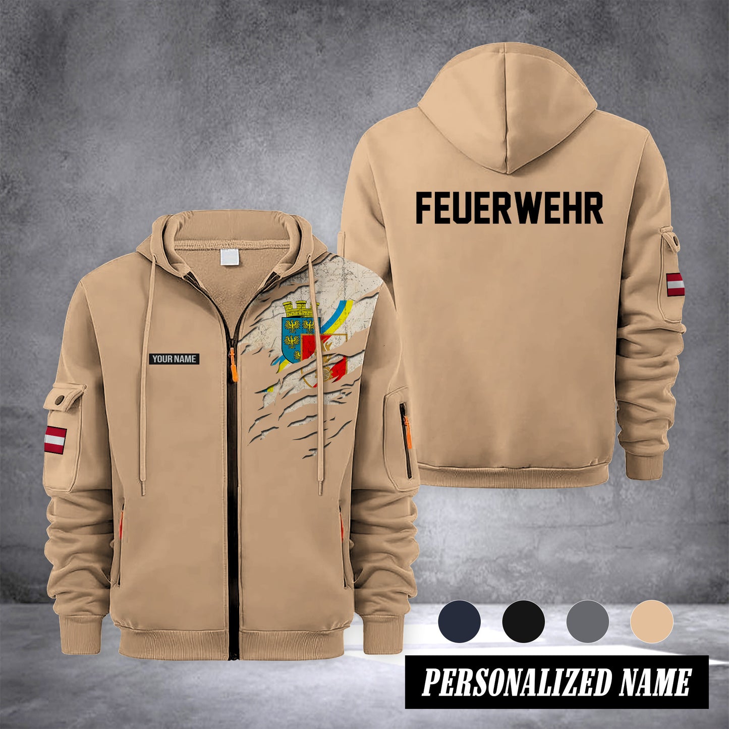 Firefighter Lower Austria customize Zipper cardigan jacket 0909
