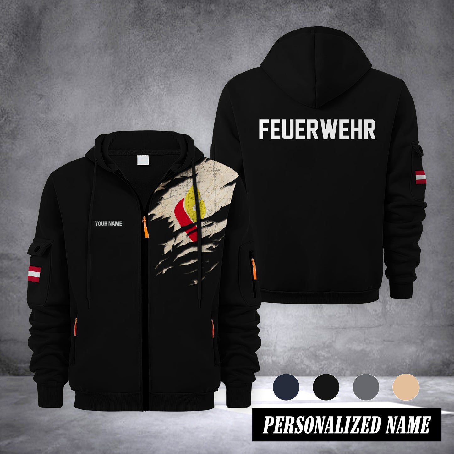 Firefighter Kärnten Austria customize Zipper cardigan jacket 0909