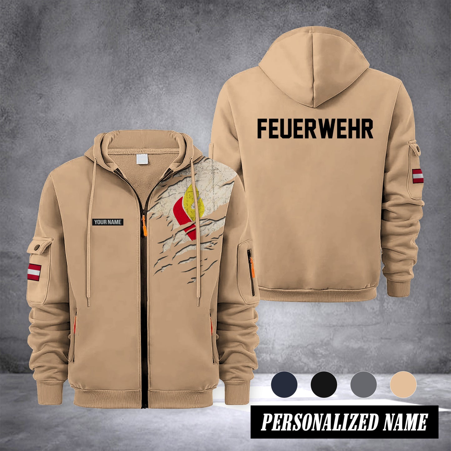 Firefighter Kärnten Austria customize Zipper cardigan jacket 0909