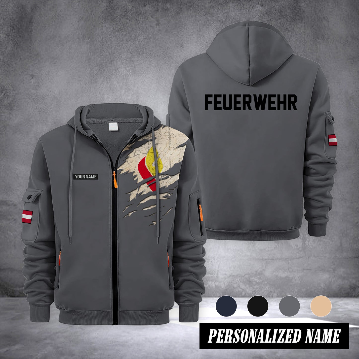 Firefighter Kärnten Austria customize Zipper cardigan jacket 0909