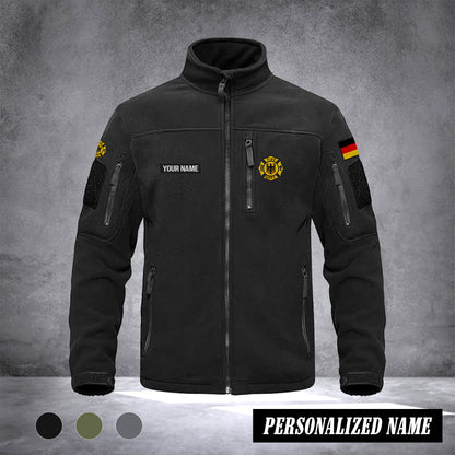 Firefighter Fleecejacke – Warme Thermojacke für Damen & Herren, Arbeitsjacke mit Zipper-Taschen, Ideal für Wandern, Training & Outdoor