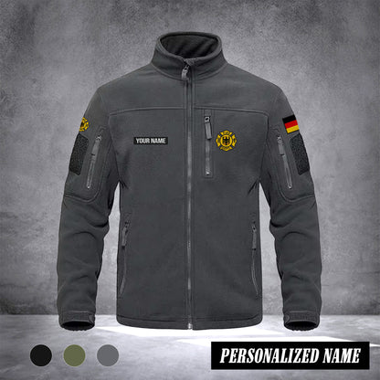 Firefighter Fleecejacke – Warme Thermojacke für Damen & Herren, Arbeitsjacke mit Zipper-Taschen, Ideal für Wandern, Training & Outdoor
