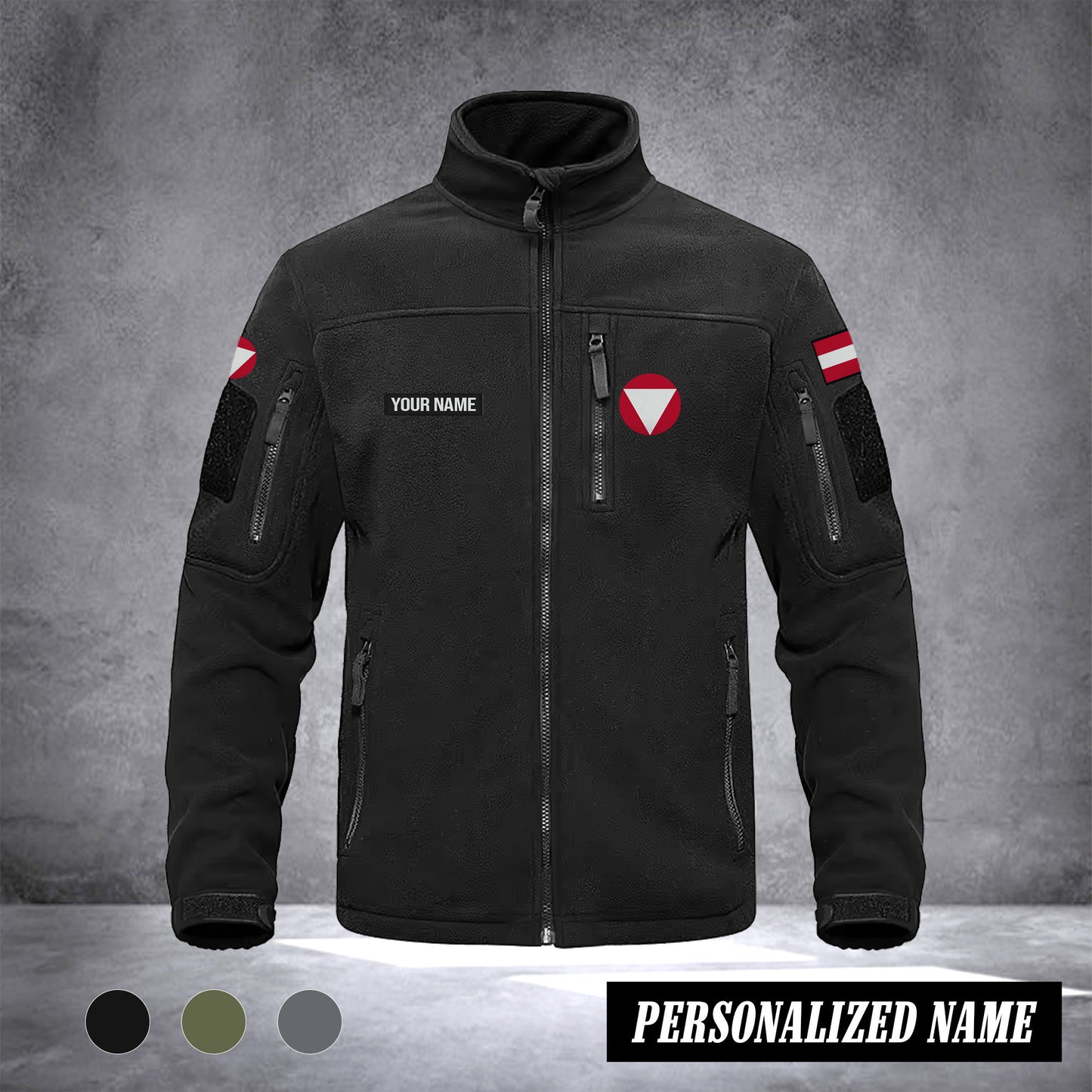 Soldier Austria Fleecejacke – Warme Thermojacke für Damen & Herren, Arbeitsjacke mit Zipper-Taschen, Ideal für Wandern, Training & Outdoor