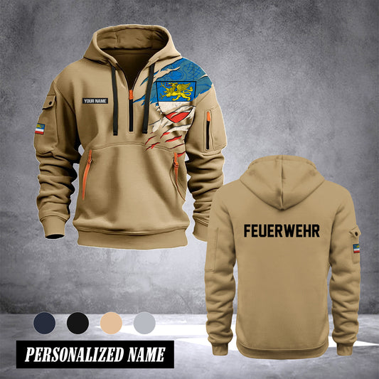 Firefighter Rostock Germany customize Hoodie Half Zipper 0909
