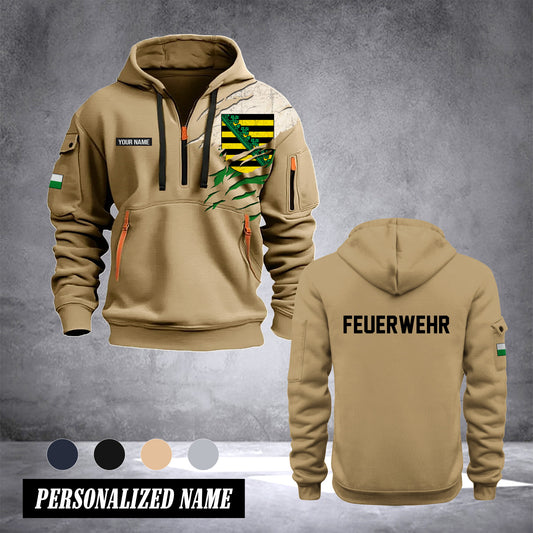 Firefighter Sachsen Germany customize Hoodie Half Zipper 0909