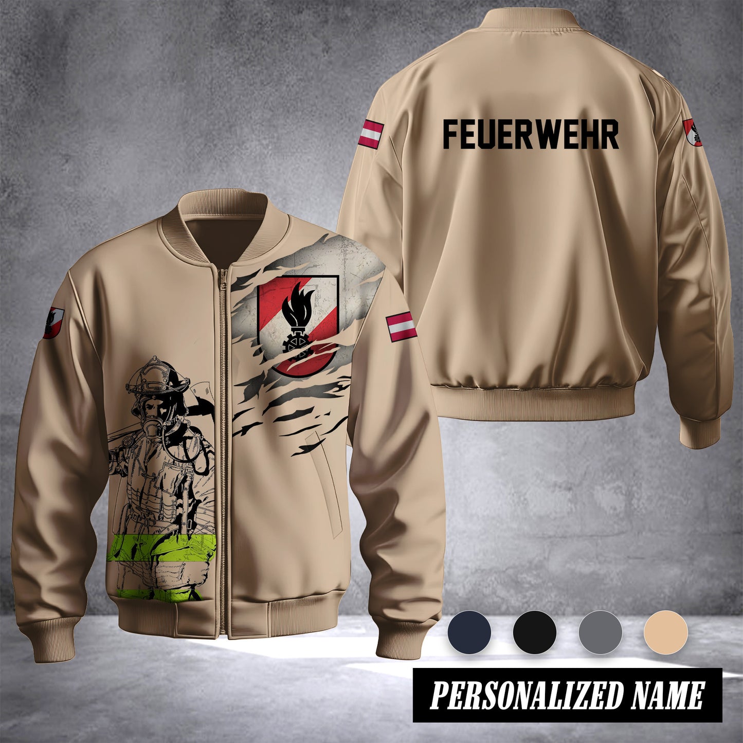 Firefighter Austria Unisex Baseball Bomber Jackets 3d Print