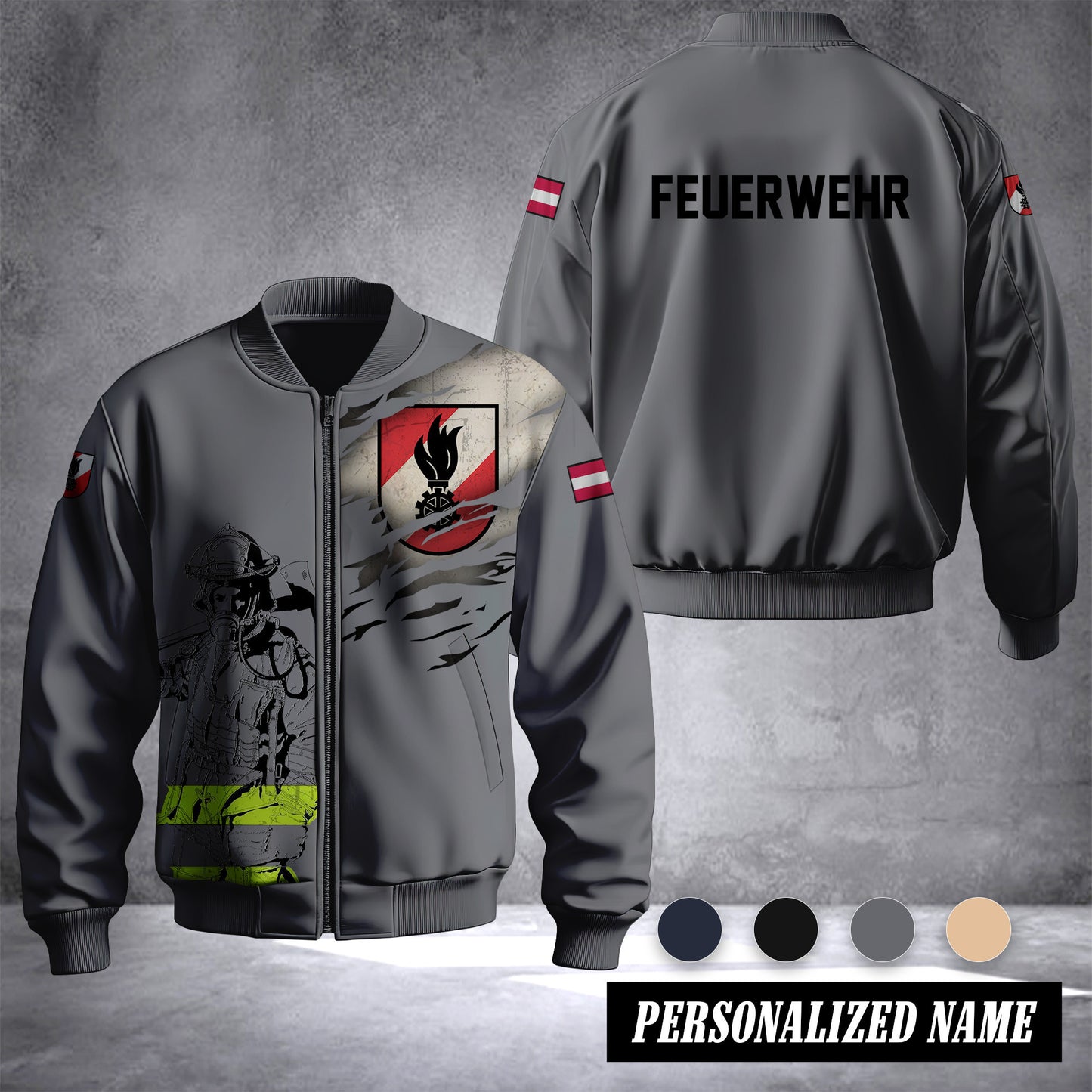 Firefighter Austria Unisex Baseball Bomber Jackets 3d Print