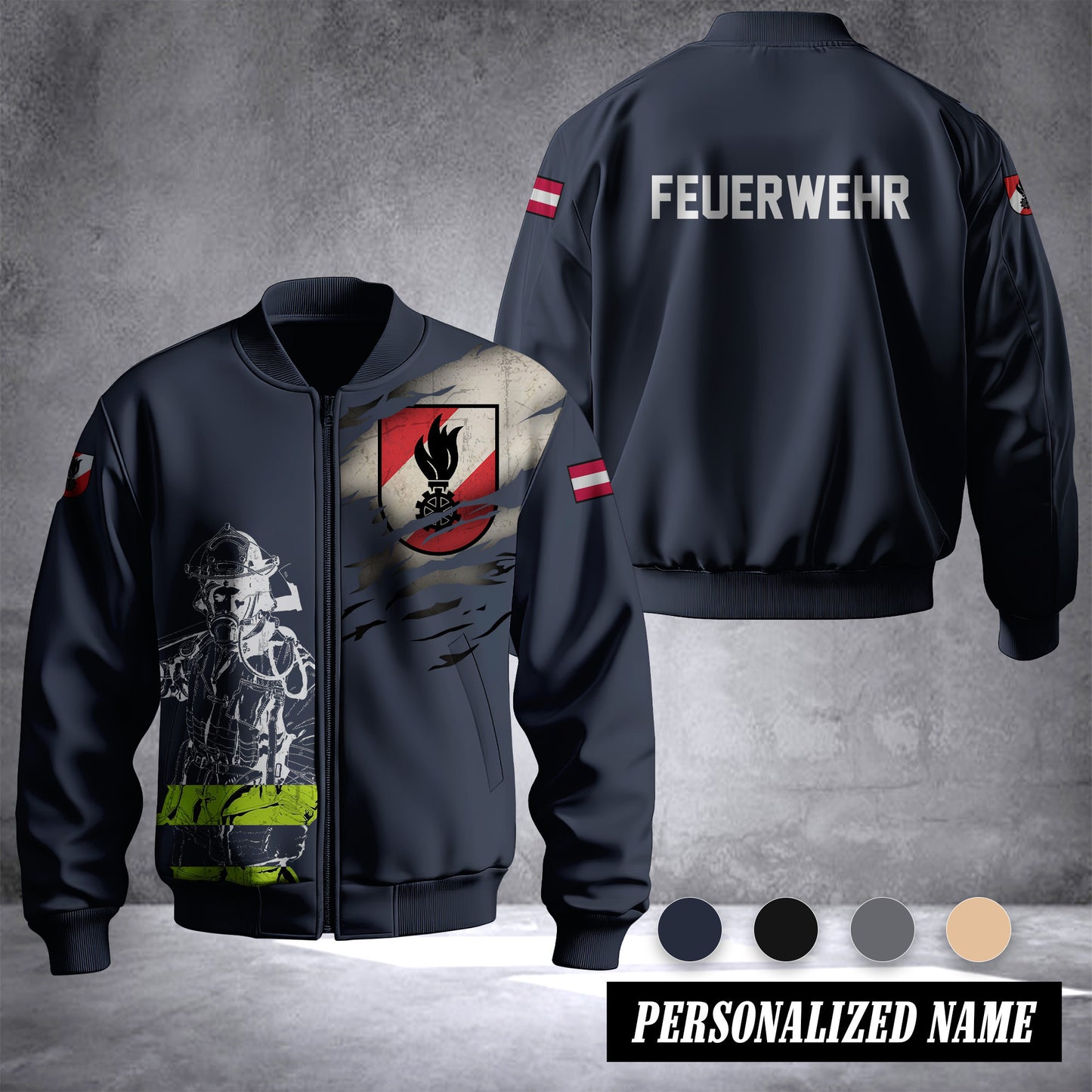 Firefighter Austria Unisex Baseball Bomber Jackets 3d Print
