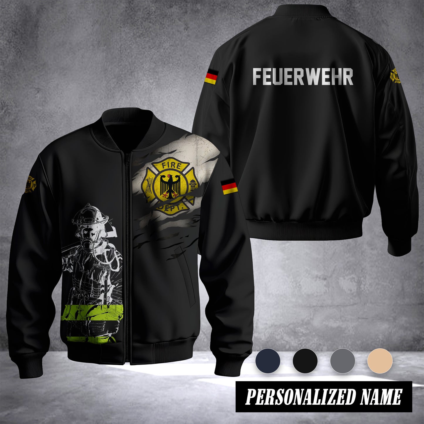 Firefighter Germany Unisex Baseball Bomber Jackets 3d Print