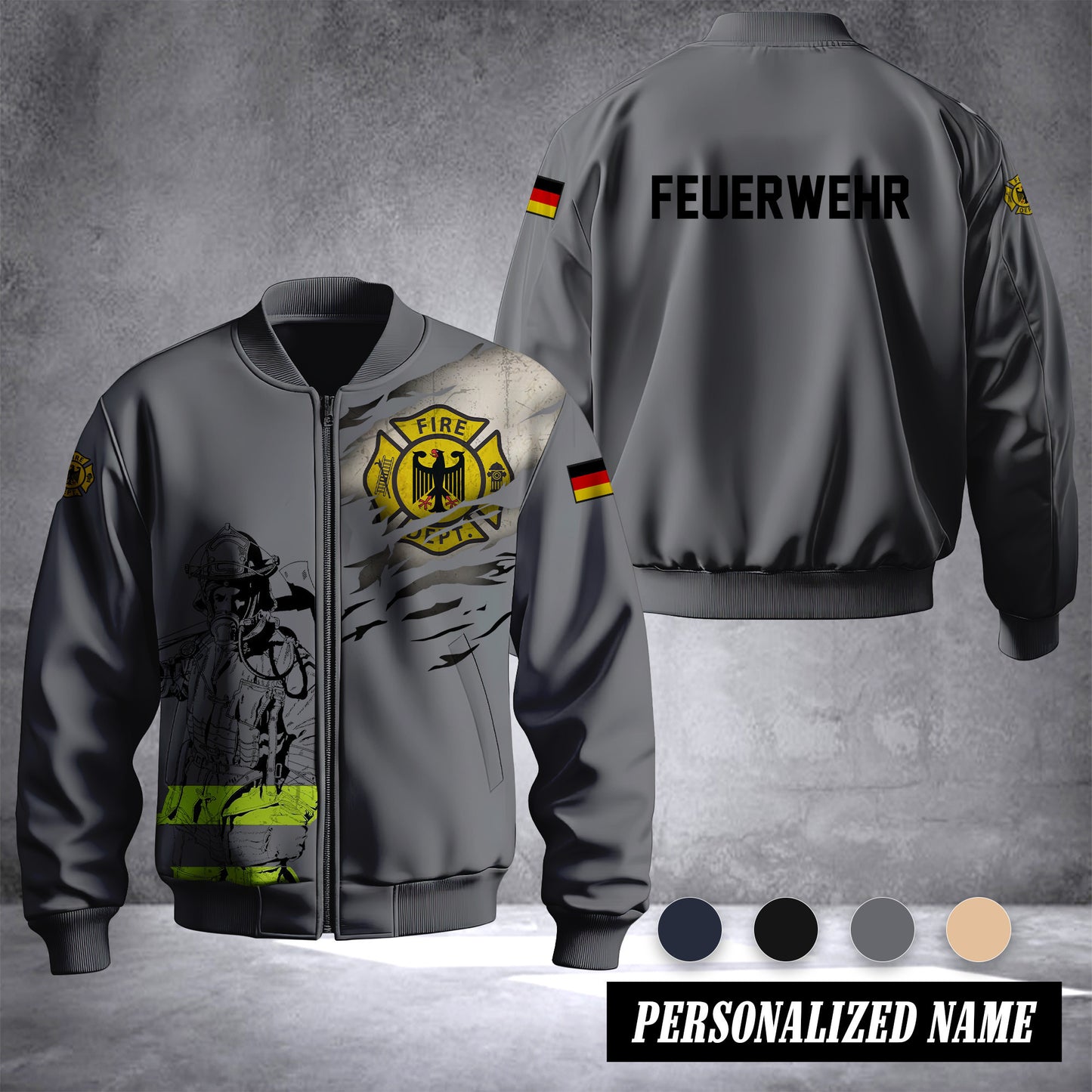 Firefighter Germany Unisex Baseball Bomber Jackets 3d Print