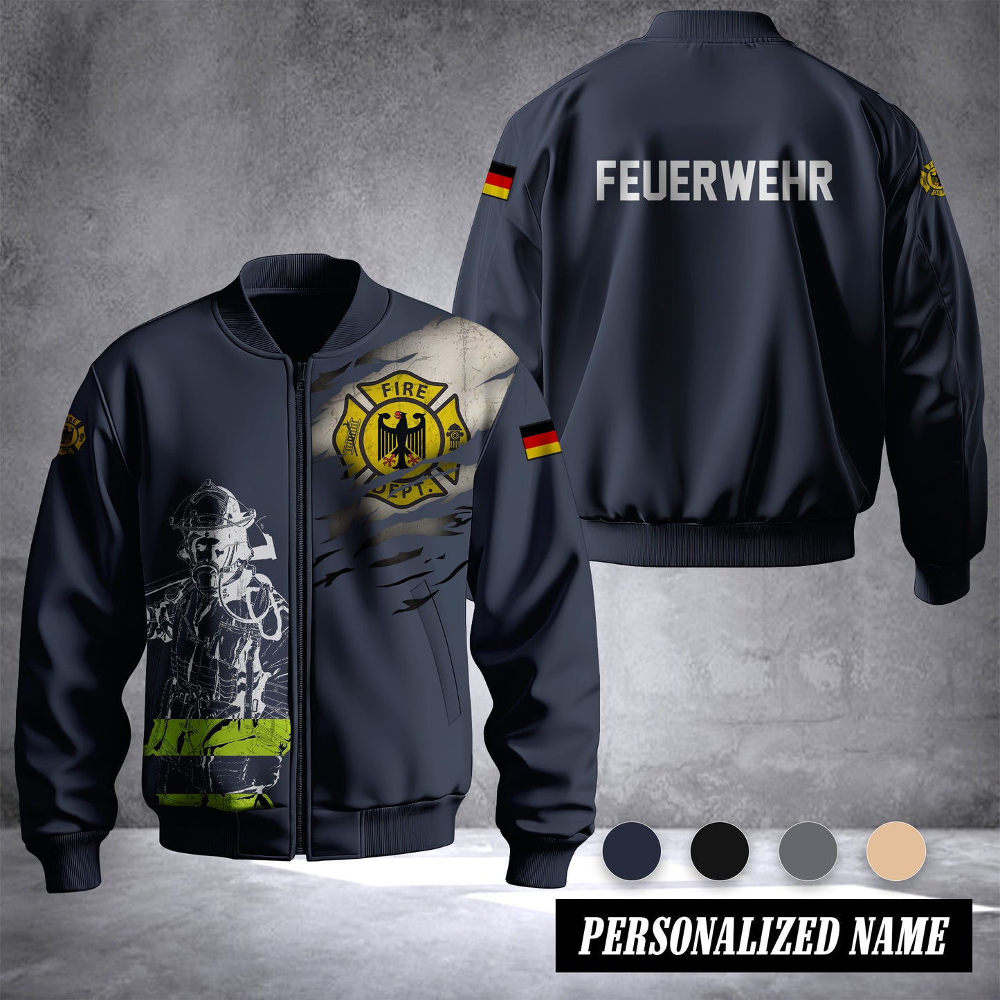 Firefighter Germany Unisex Baseball Bomber Jackets 3d Print