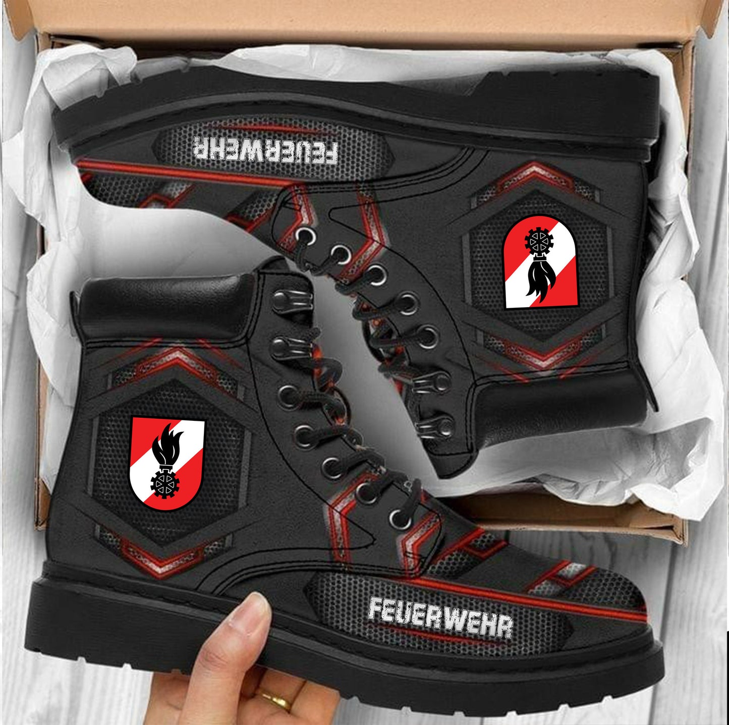 Austria Firefighter Custom Leather Boots for Men and Women
