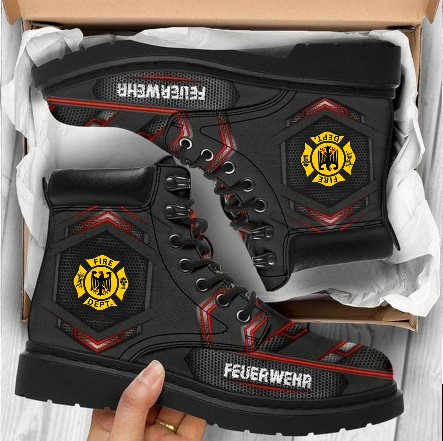 Germany Firefighter Custom Leather Boots for Men and Women