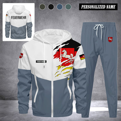 Firefighter Lower Saxony Germany Herren Trainingsanzug 2025 – Freizeit Jogginganzug mit Kapuze, Sportjacke & Hose, 2-teiliges Running Set 299