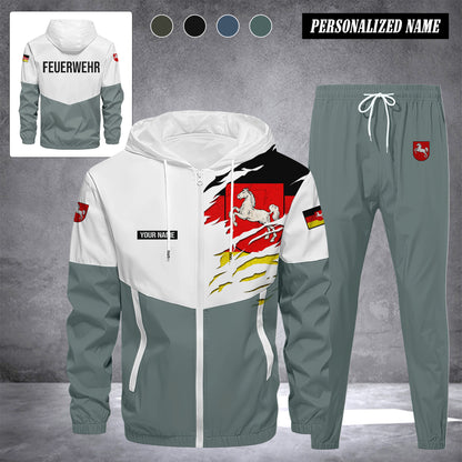 Firefighter Lower Saxony Germany Herren Trainingsanzug 2025 – Freizeit Jogginganzug mit Kapuze, Sportjacke & Hose, 2-teiliges Running Set 299